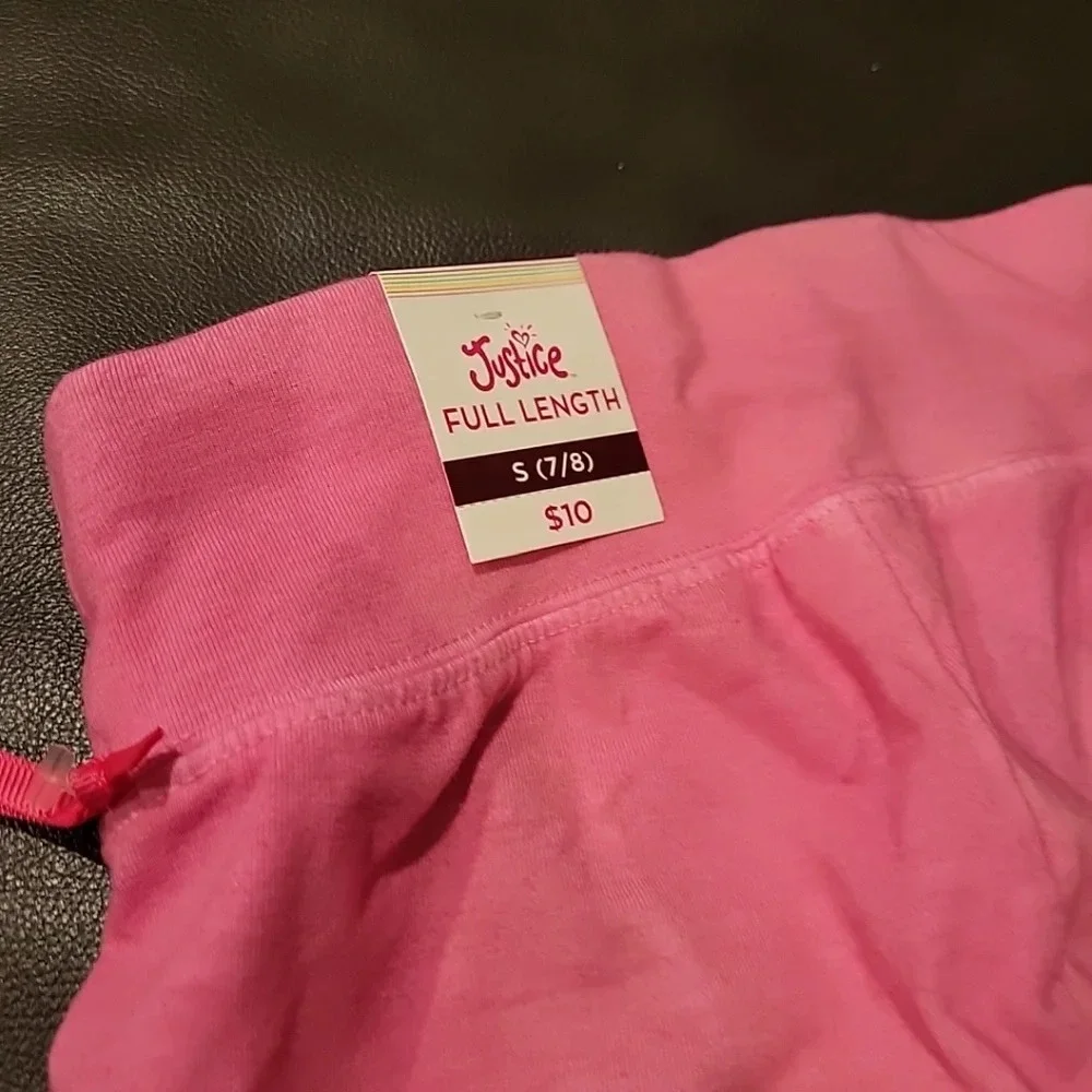 Girls Justice Small 7/8 Tie Dye Leggings‎ NWT Pink Green Sports